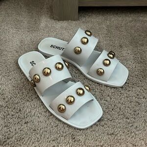 SCHUTZ Lizzie Slide in White Size 7